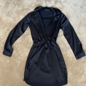 Pretty little thing black silk dress
